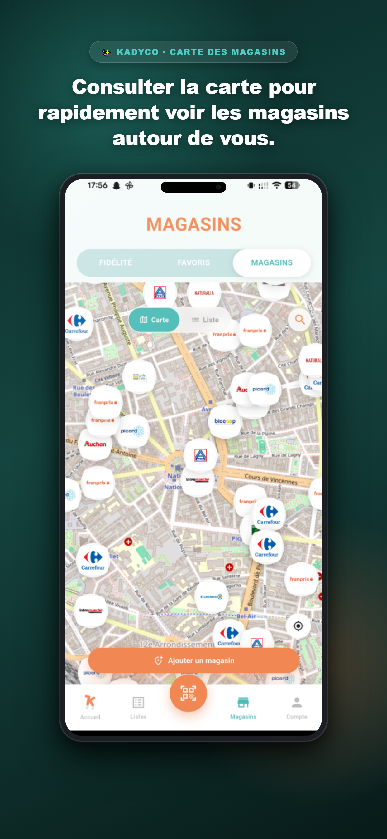 Carte des magasins