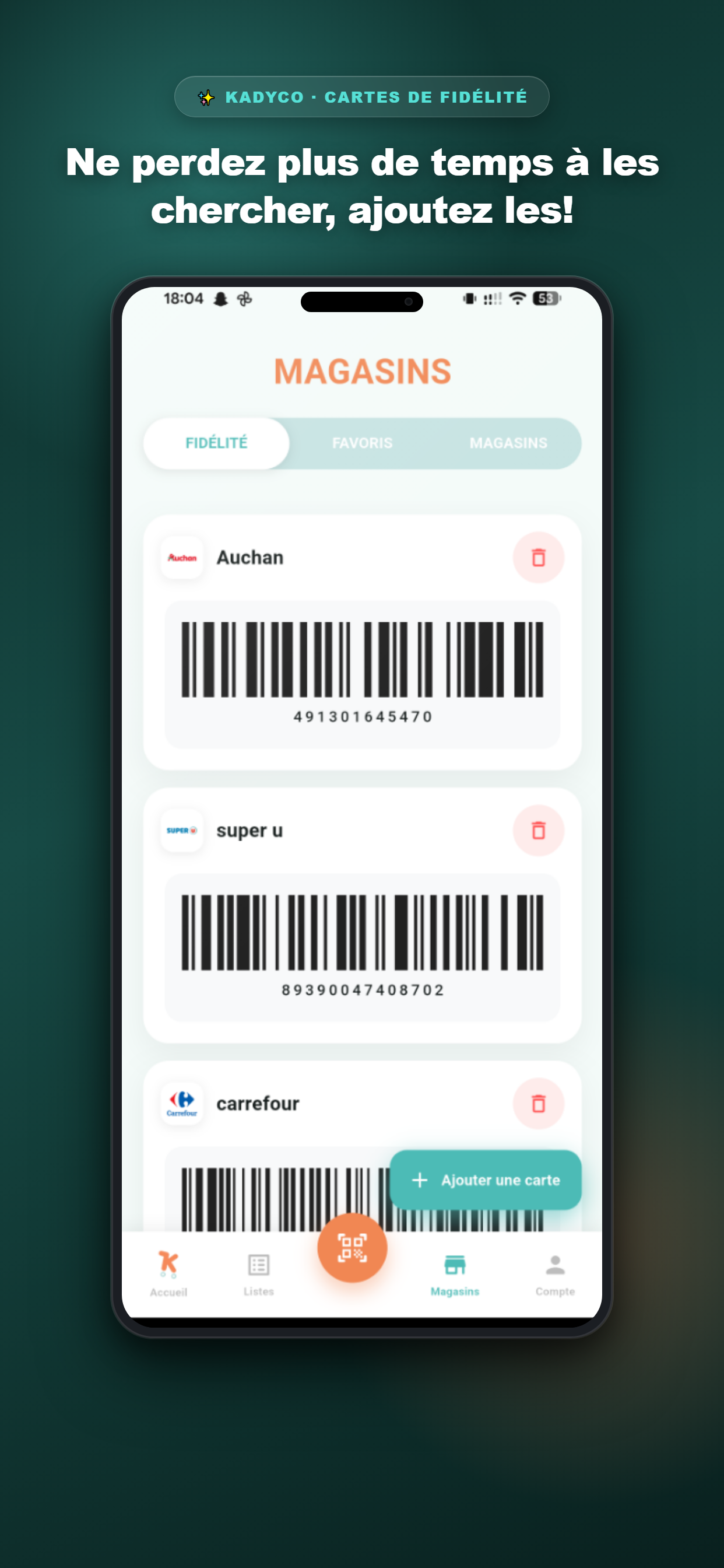 Cartes de fidélité